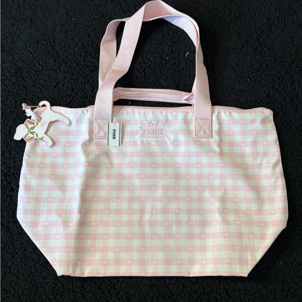 Limited edition PINK Victoria’s Secret x LoveShackFancy Pink Gingham Tote Bag - Picture 3 of 8